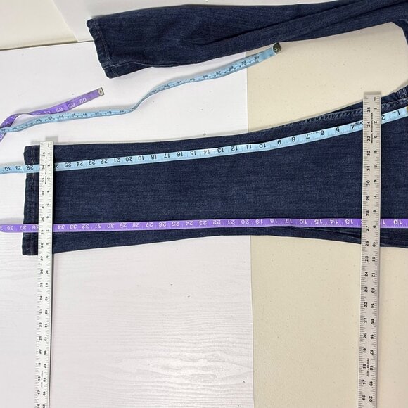 Levis 518 Jeans Womens JRs Sz 9 29x32 Superlow Bootcut Dark Wash Stretch Denim - Picture 6 of 10